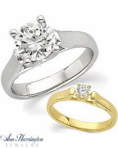 14k White or Yellow Gold Engagement Ring 4.1-6.5 mm Setting