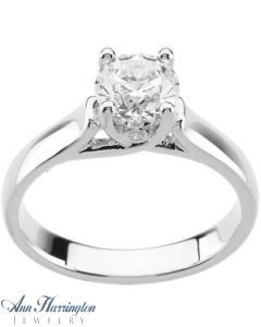 Platinum 6.5 mm Round Cathedral Trellis Engagement Solitaire Ring Setting