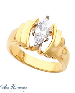 14k Yellow or White Gold Ring 9x4.5 mm Setting, A2529
