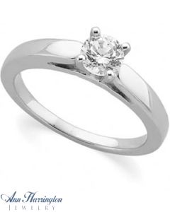 14k White Gold Cathedral Engagement Ring Mounting