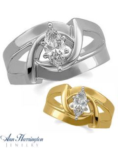 14k White or Yellow Gold Engagement Ring Mounting