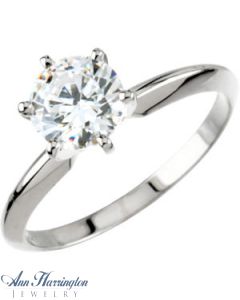 14k White or Yellow Gold .20 to 6 ct 6-prong Heavy Shank Solitaire Tiffany Style Engagement Ring Setting, A40309H