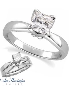 Platinum 3.5x3.5-7.5x7.5 mm Princess Cut Tulipset  Engagement Ring Setting