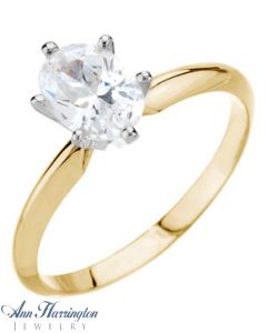 14k Yellow or White Gold 6-Prong 6x4 6.5x4.5 7x5 7.5x5.5 7,7x5.7 8x6 9x7 10x8 11x9 12x10 Oval Engagement Solitaire Ring Setting
