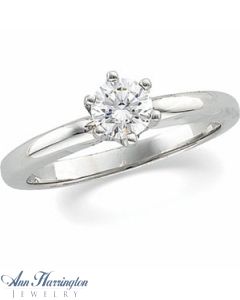 14k White or Yellow Gold Low 6-Prong Solstice 13 to 2 ct Round Engagement Ring Setting