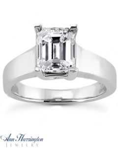 14k White or Yellow Gold Solitaire Ring, 6x4, 7x5, 8x6, 9x7, 10x8 and 12x10 Emerald Cut Setting