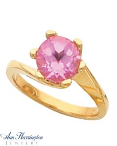 14k Yellow or White Gold 4.1, 4.5, 5.2, 5.8, 6.5, 7.4 and 8.2 mm Round Ring Setting