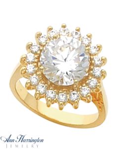 14k Yellow or White Gold 9.4 mm Round Ring Setting