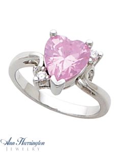 14k White or Yellow Gold 5x5, 6x6 and 8x8 mm Heart Ring Setting