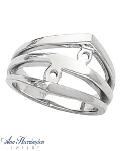 14k White or Yellow Gold 2 Stone Ring Mounting, E378