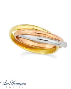 18k/Platinum Tri-Color Women's And Men's Wedding Rolling Ring