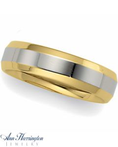 14k 2-Tone 6 mm Women's And Men's Comfort Fit Wedding Band
