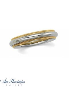 14k 2-Tone 3.5 mm Women's And Men's Comfort Fit  Wedding Band