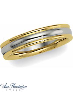 14k 2-Tone 4 mm Women's And Men's Comfort Fit Wedding Band