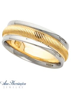 14k Yellow Gold/Rhodium-Plated 6 mm Women's And Men's Comfort Fit Wedding Band