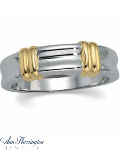 14k 2-Tone 6 mm Women's And 7 mm Men's Wedding Band