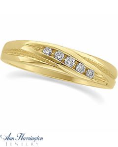 14k Yellow Gold 1/10 ct tw Women's and Men's Diamond Wedding Band