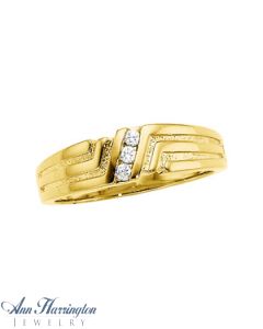 14k Yellow Gold .06 ct tw Women's and Men's 1/8 ct tw Diamond Wedding Band