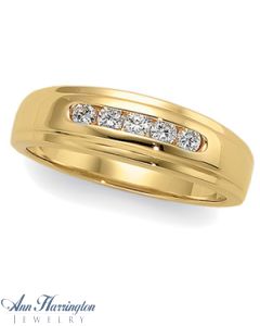 14k Yellow Gold 1/6 ct tw Women's and 1/3 ct tw Men's Diamond Wedding Band