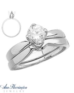 14k White or Yellow Gold 1/2 ct Diamond Tulipset Solitaire Engagement Ring