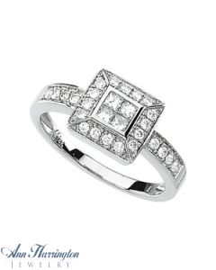 14k White Gold 1/2 ct tw Diamond Vintage Ring