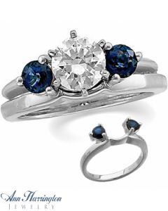 14k White or Yellow Gold Genuine Blue Sapphire Ring Enhancer
