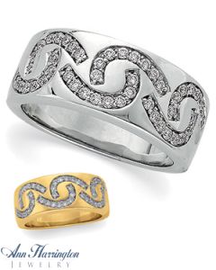 14k White Gold or 2-Tone 1/2 ct tw Diamond Anniversary Band