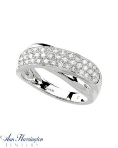14k White Gold 5/8 ct tw Diamond Pave Ring