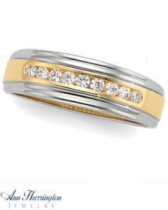 14k 2-Tone Gold 1/3 ct tw Diamond Women's and Men's Wedding Band
