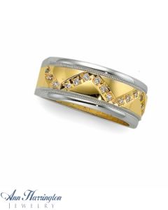 14k 2-Tone Gold 1/5 ct tw Diamond Women's and Men's Wedding Band