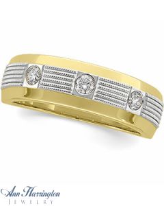 14k 2-Tone Gold 1/4 ct tw Diamond Women's and Men's Wedding Band