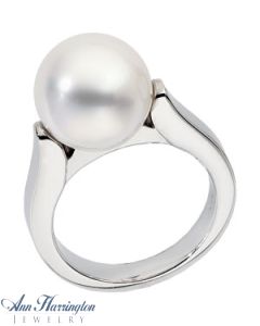 14k 18k Palladium White Gold 12 mm South Sea Cultured Pearl Ring