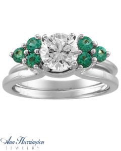 14k White or Yellow Gold Genuine Emerald Cluster Ring Enhancer, F4991