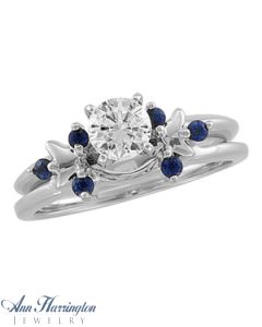 14k White or Yellow Gold Genuine Blue Sapphire Ring Enhancer