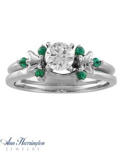 14k White or Yellow Gold Genuine Emerald Ring Enhancer