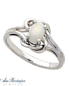 14k White or Yellow Gold 6x4 mm Oval Cabochon Ring Setting