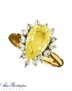 14k Yellow or White Gold 10x7, 12x7 and 13x8 mm Pear Shape Ring Setting
