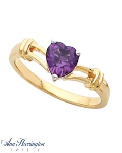 14k Yellow or White Gold 6x6 and 7x7 Heart Ring Setting