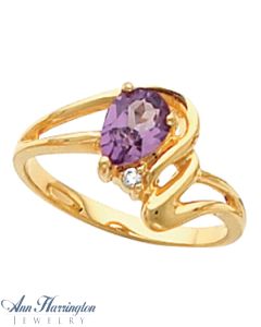 14k Yellow or White Gold Pear Shape Ring Setting