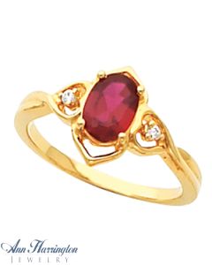 14k Yellow or White Gold 7x5 mm Oval Ring Setting