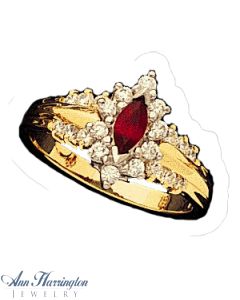 14k Yellow or White Gold 6x3 mm Marquise Ring Setting