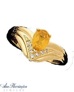 14k Yellow or White Gold Pear Shape 7x5 mm Ring Setting