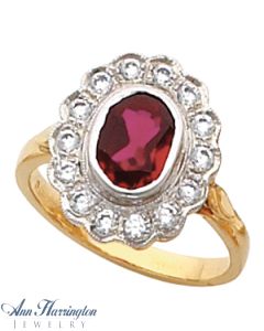 14k 2-Tone or White Gold 8x6, 9x7, 10x8 and 12x10 mm Oval Vintage Style Ring Setting, G0521