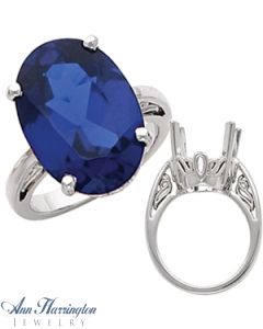 14k White or Yellow Gold 6x4, 7x5, 8x6, 9x7, 10x8, 11x9, 12x10, 13x10, 14x10, 14x12, 16x12 and 18x13 Oval Ring Setting