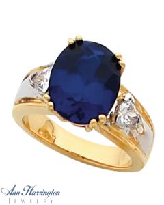 14k 2-Tone or White Gold 12x10 mm Oval Ring Setting
