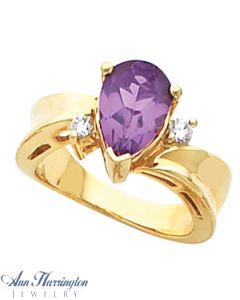 14k Yellow or White Gold 8x5 and 10x7 mm Pear Ring Setting