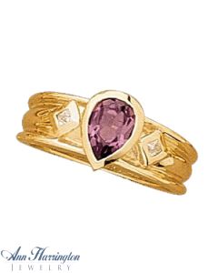 14k Yellow or White Gold 8x5 mm Pear Shape Bezel Ring Setting