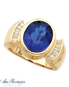 14k Yellow or White Gold 7x5 8x6 9x7 10x8 and 12x10 Oval Bezel Set Ring Setting