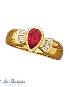 14k Yellow or White Gold 8x5 mm Pear Shape Bezel Ring Setting