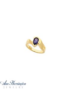 14k Yellow or White Gold 6x4 and 8x5 mm Pear Shape Bypass Ring Setting